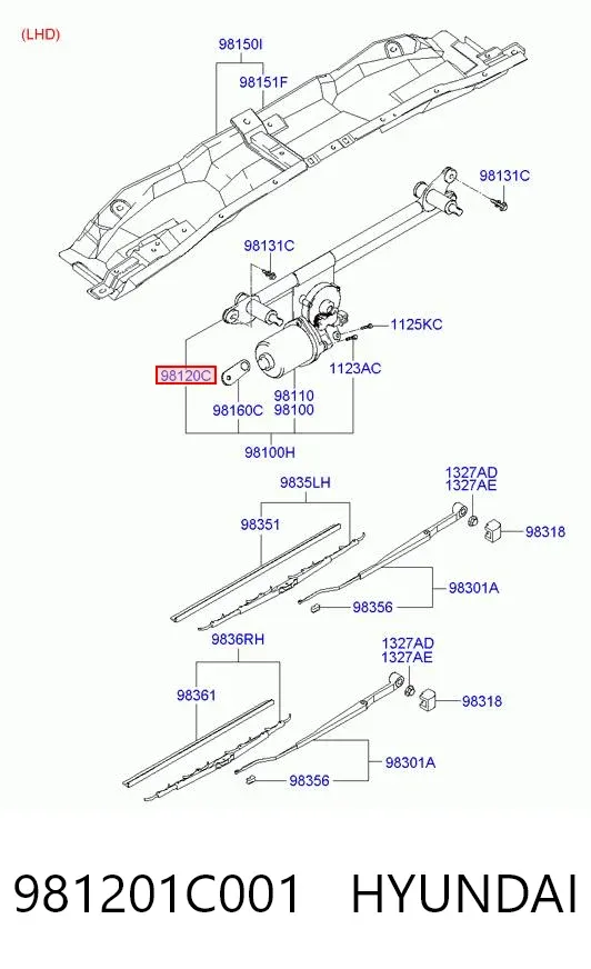 Трапеція двірників 981201C001 Hyundai/Kia