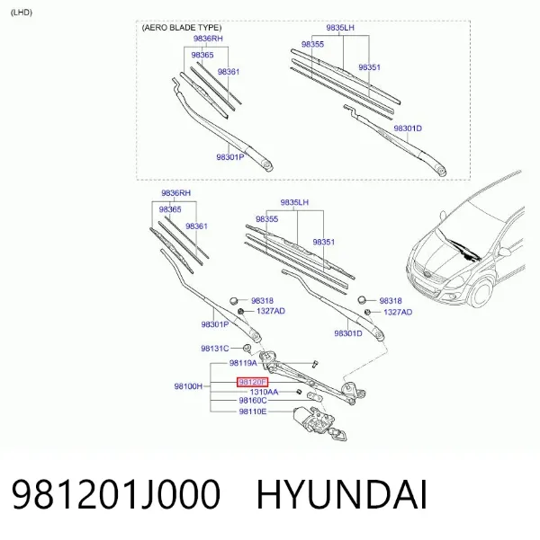 Трапеція двірників 981201J000 Hyundai/Kia