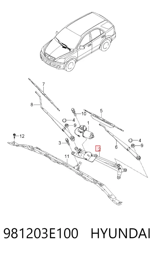 Трапеція двірників KIA Sorento I