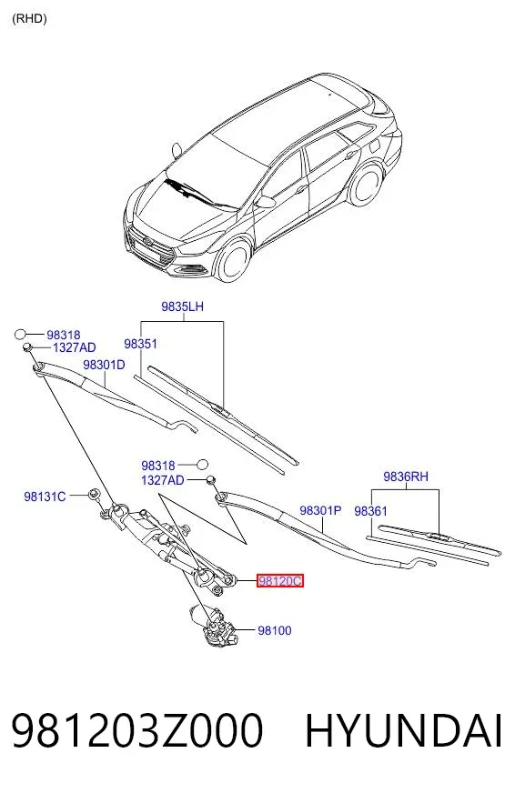 Трапеція двірників 981203Z000 Hyundai/Kia
