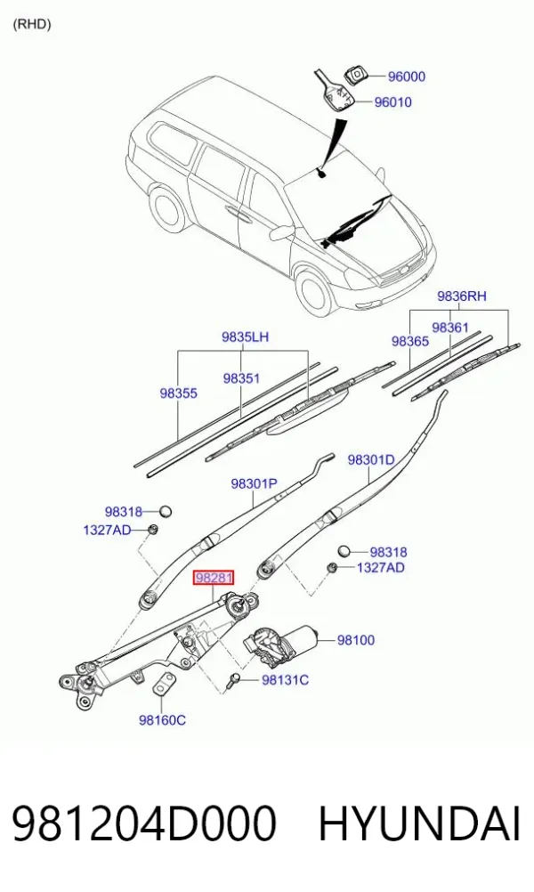Трапеція двірників 981204D000 Hyundai/Kia