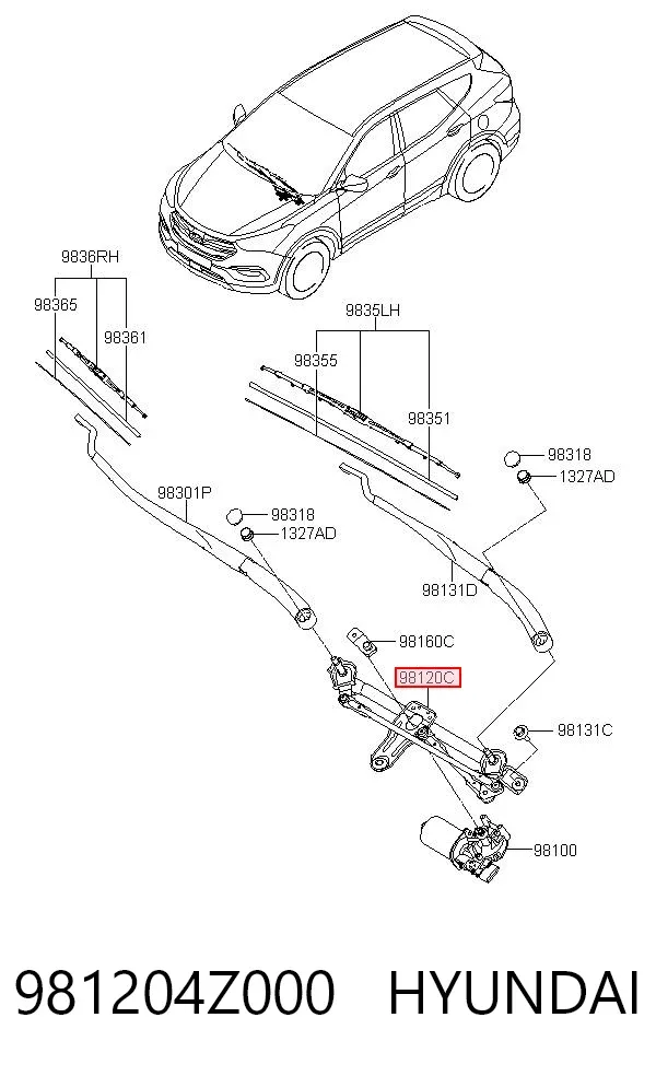 Трапеція двірників 981204Z000 Hyundai/Kia