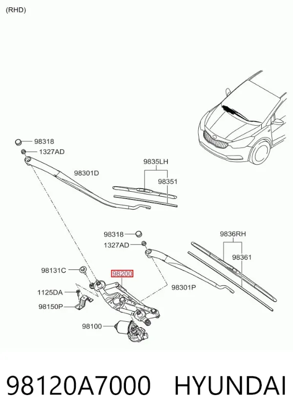 Трапеція двірників KIA Forte III