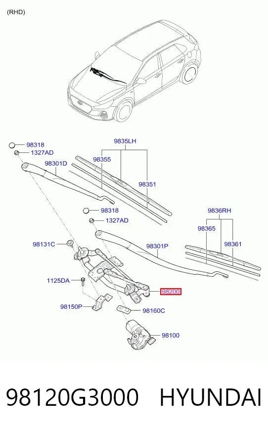 Трапеція двірників 98120G3000 Hyundai/Kia