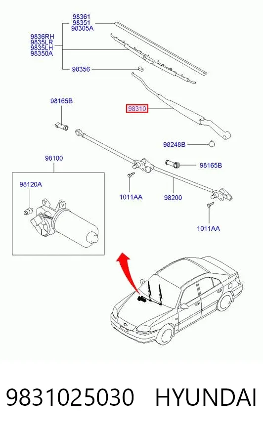 Важіль склоочисника Hyundai Accent II