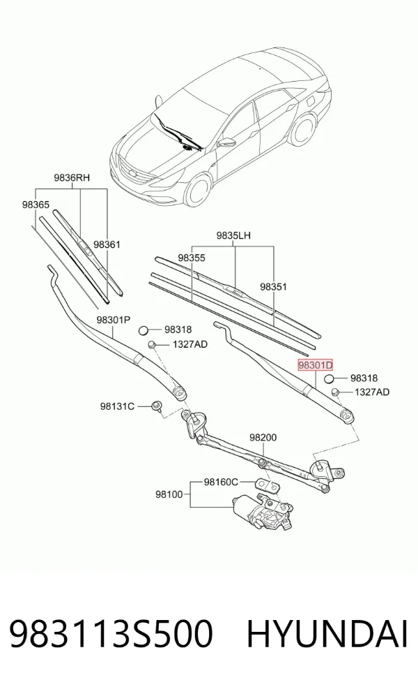 Важіль склоочисника Hyundai Sonata VI