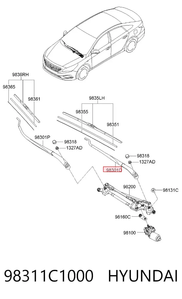 Важіль склоочисника 98311C1000 Hyundai/Kia