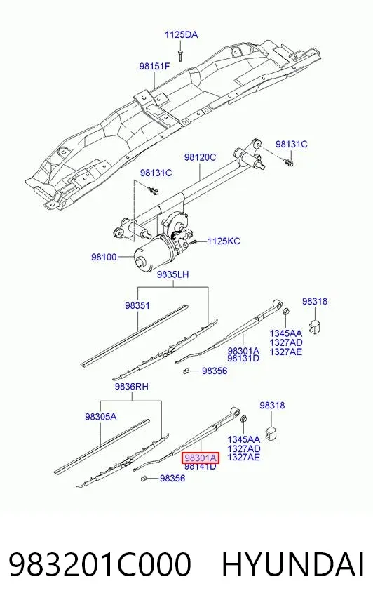 Важіль склоочисника 983201C000 Hyundai/Kia