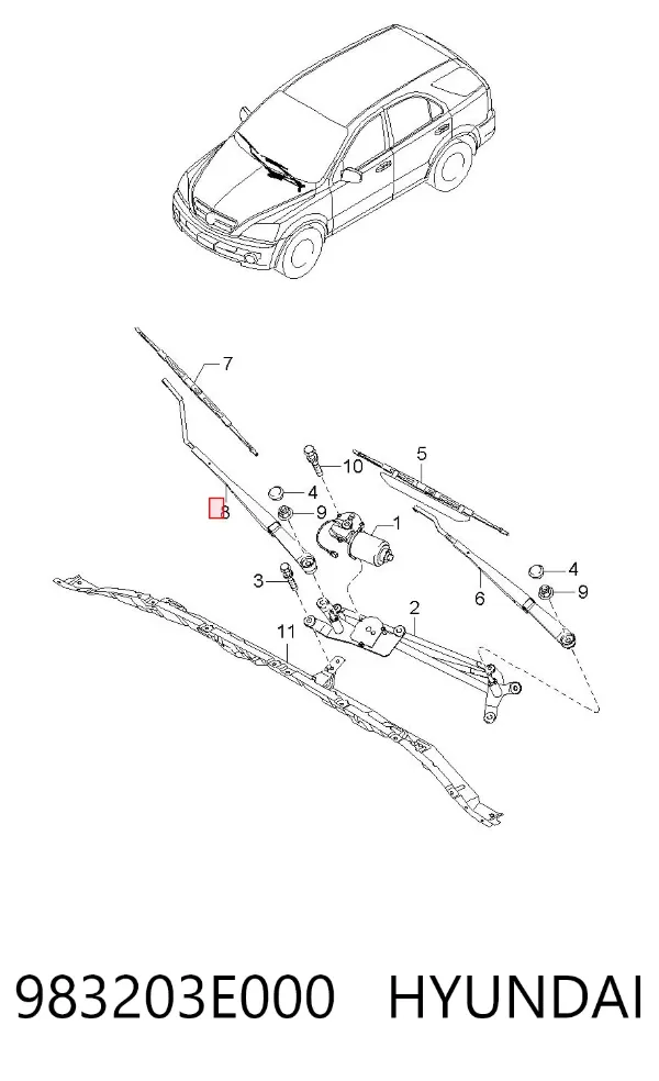 Важіль склоочисника KIA Sorento I