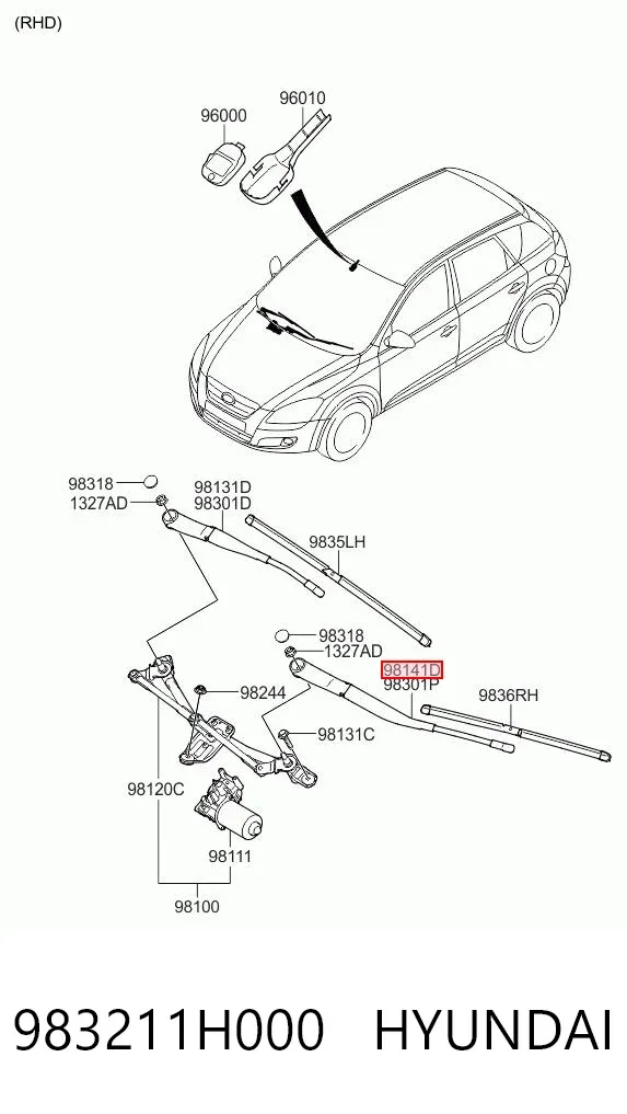 Важіль склоочисника KIA Ceed ED