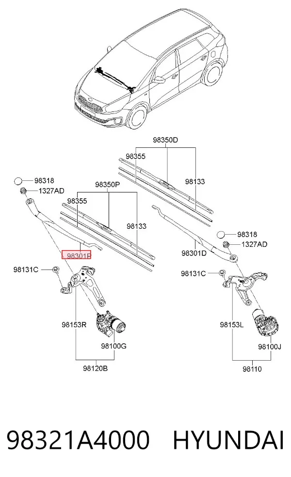 Важіль склоочисника 98321A4000 Hyundai/Kia