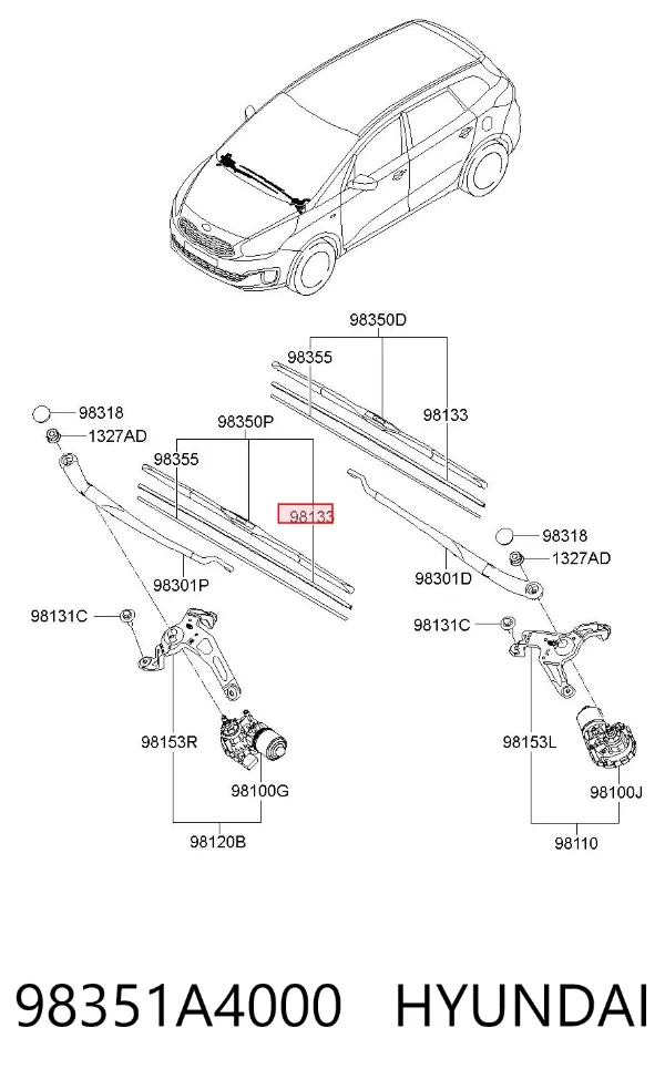 Щітки склоочисника 98351A4000 Hyundai/Kia