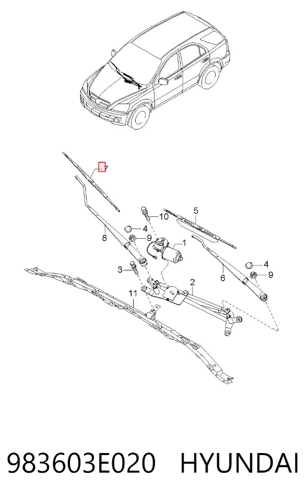 Щітки склоочисника 983603E020 Hyundai/Kia