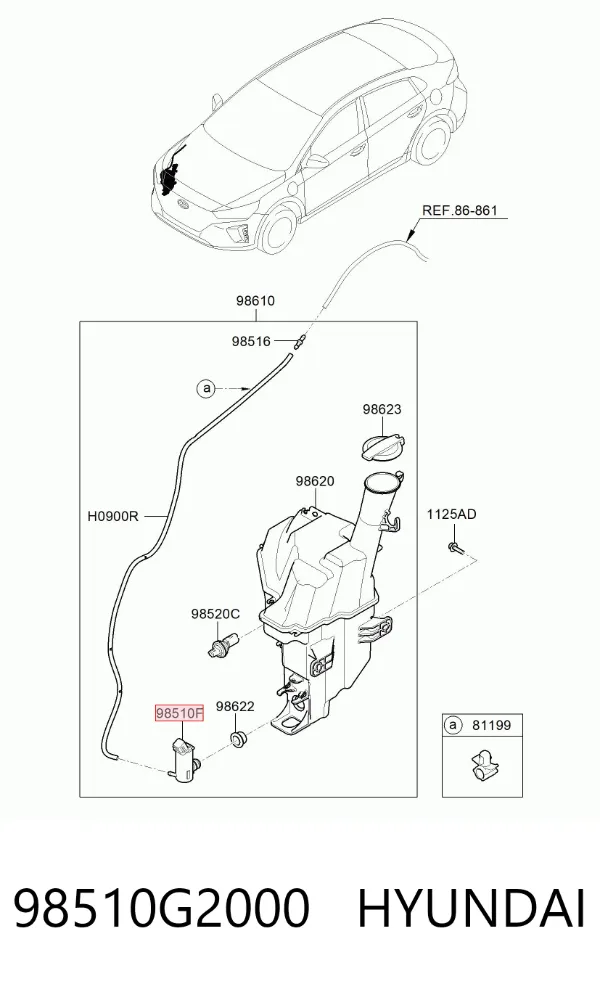 Моторчик омивача 98510G2000 Hyundai/Kia