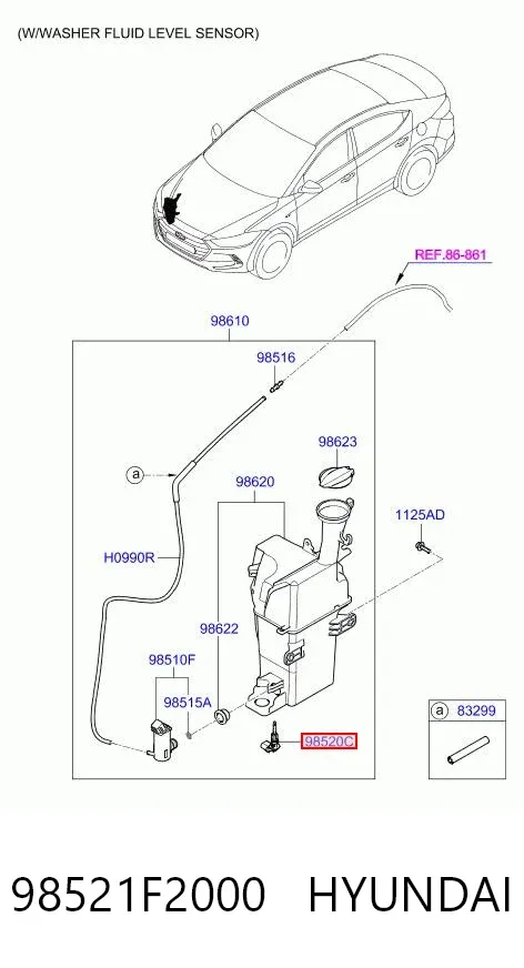 Датчик рівня бачка склоомивача 98521F2000 Hyundai/Kia