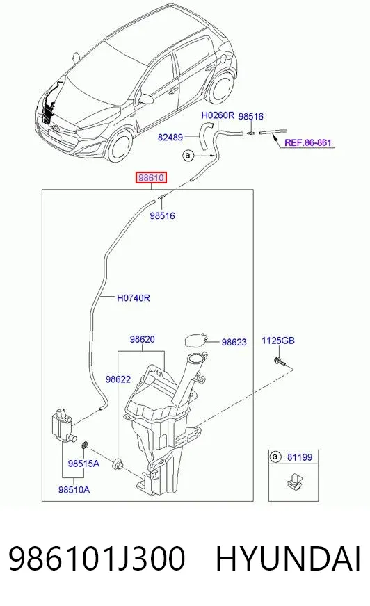 Бачок омивача 986101J300 Hyundai/Kia