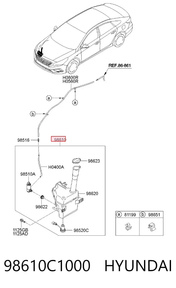 Бачок омивача 98610C1000 Hyundai/Kia