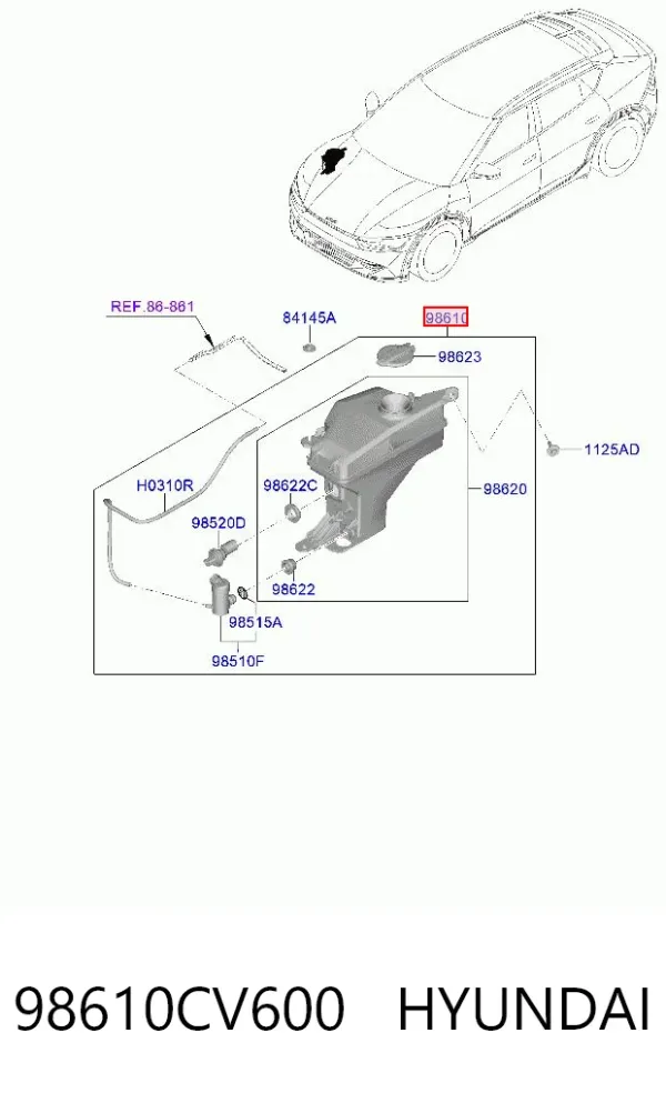 Бачок омивача 98610CV600 Hyundai/Kia