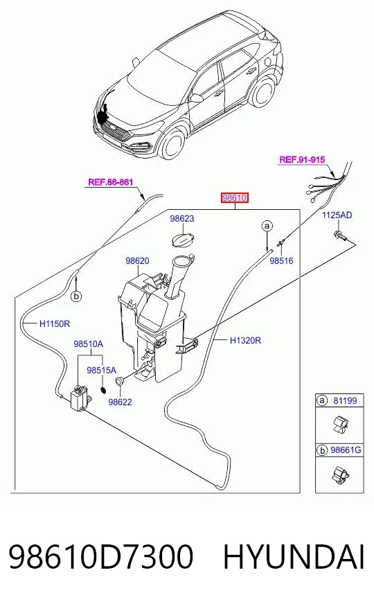 Бачок омивача 98610D7300 Hyundai/Kia
