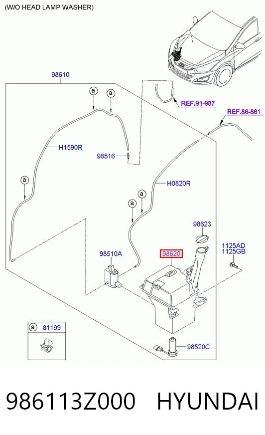 Бачок омивача 986113Z000 Hyundai/Kia