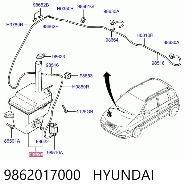 Бачок омивача Hyundai Matrix FC