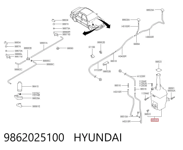 Бачок омивача Hyundai Accent II