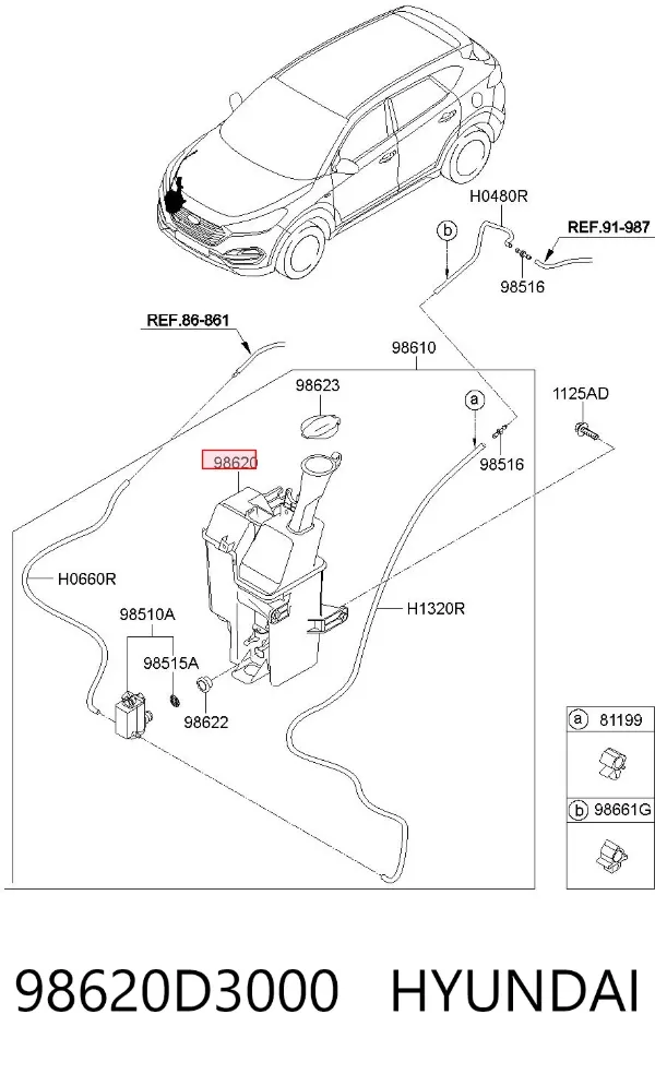 Бачок омивача 98620D3000 Hyundai/Kia