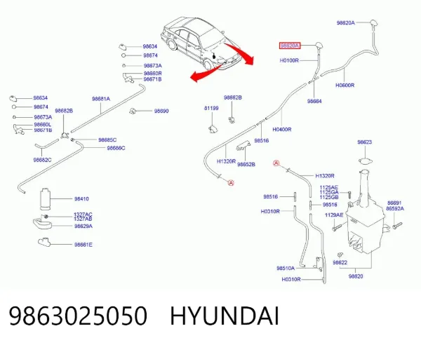 Форсунка омивача Hyundai Trajet FO