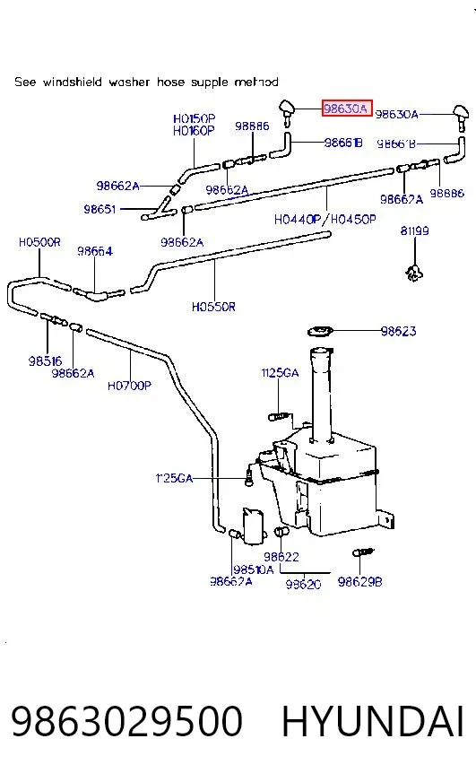 Форсунка омивача 9863029500 Hyundai/Kia