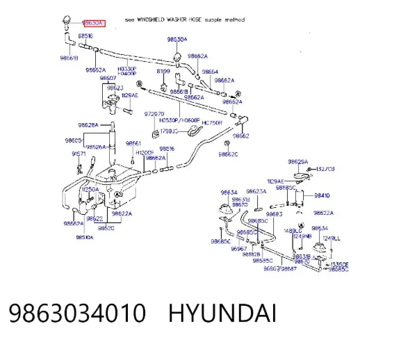 Форсунка омивача Hyundai Sonata III