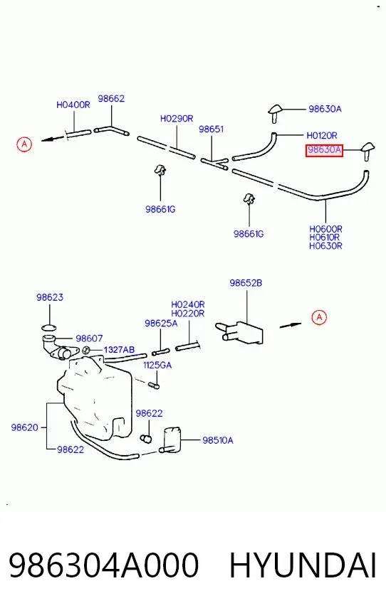 Форсунка омивача 986304A000 Hyundai/Kia