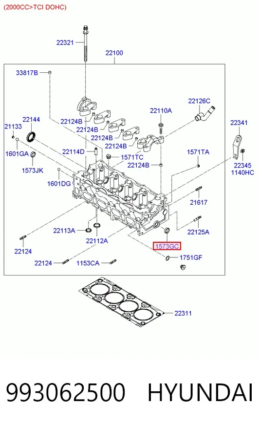 Заглушка блоку циліндрів 993062500 Hyundai/Kia