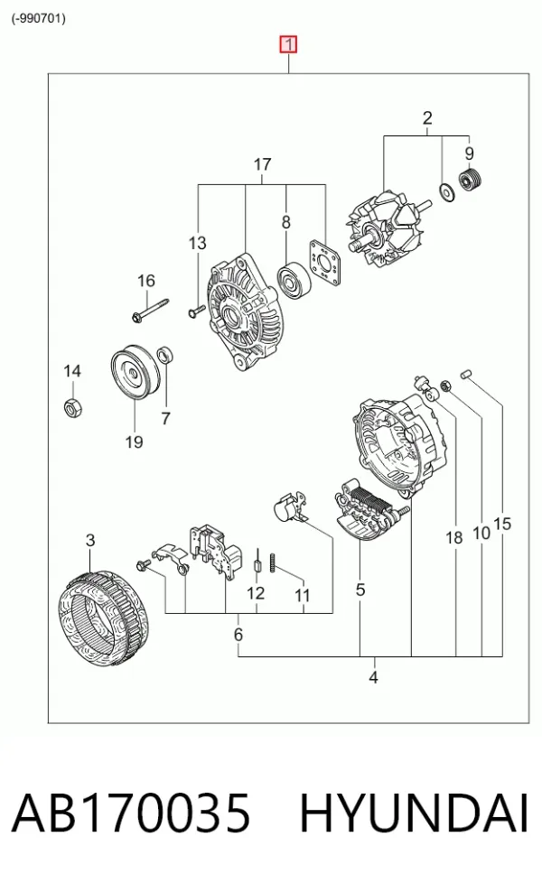 Генератор AB170035 Hyundai/Kia