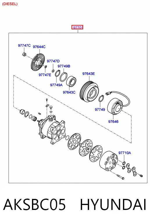 Компресор кондиціонера AKSBC05 Hyundai/Kia