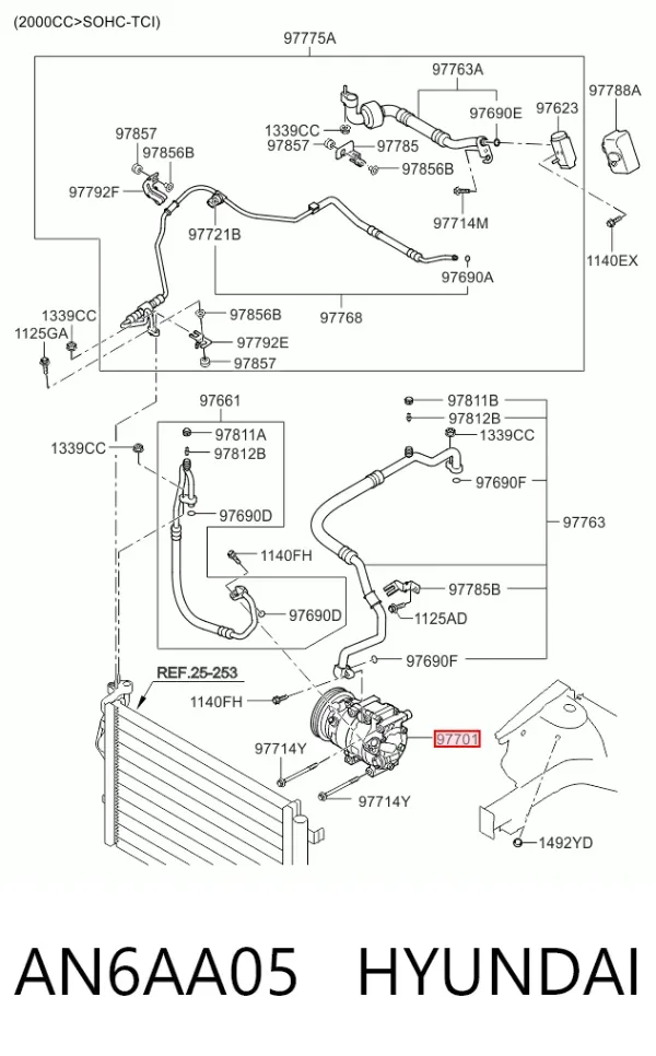 Компресор кондиціонера AN6AA05 Hyundai/Kia