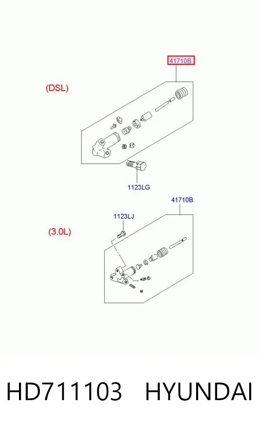 Робочий циліндр зчеплення HD711103 Hyundai/Kia