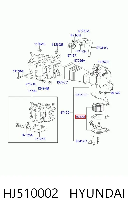 Вентилятора пічки HJ510002 Hyundai/Kia