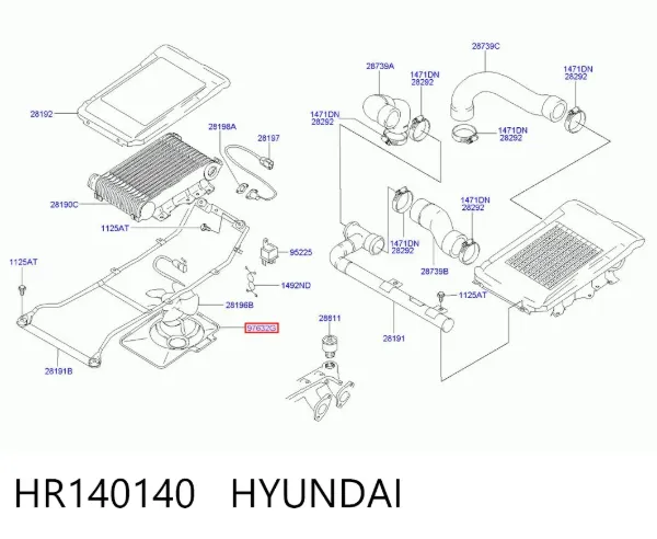 Дифузор інтеркулера HR140140 Hyundai/Kia