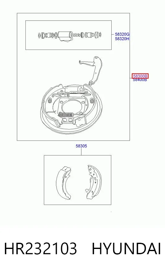 Пристрій гальмівне задніх гальм HR232103 Hyundai/Kia