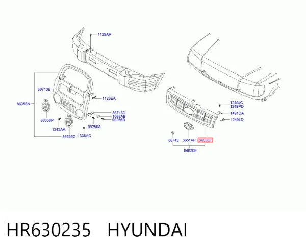 Решітка радіатора HR630235 Hyundai/Kia