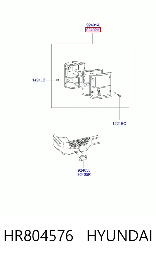 Задня права фара HR804576 Hyundai/Kia