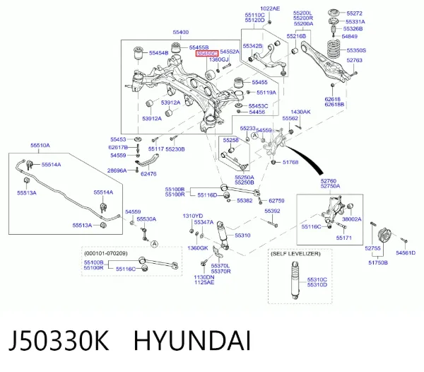 Сайлентблок задньої балки J50330K Hyundai/Kia
