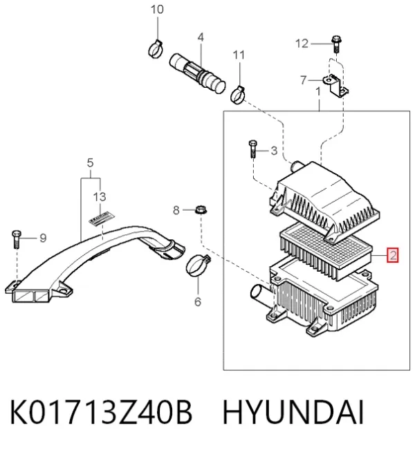 Повітряний фільтр K01713Z40B Hyundai/Kia