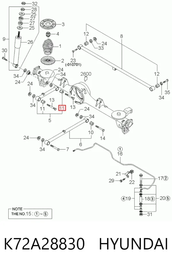 Сайлентблок заднього поздовжнього важеля K72A28830 Hyundai/Kia