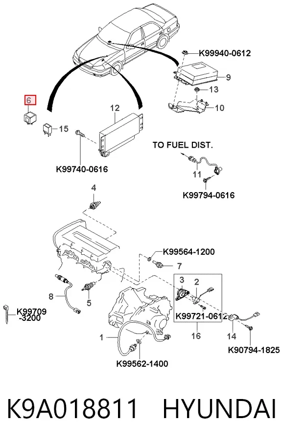 Реле електричне багатофункціональне K9A018811 Hyundai/Kia