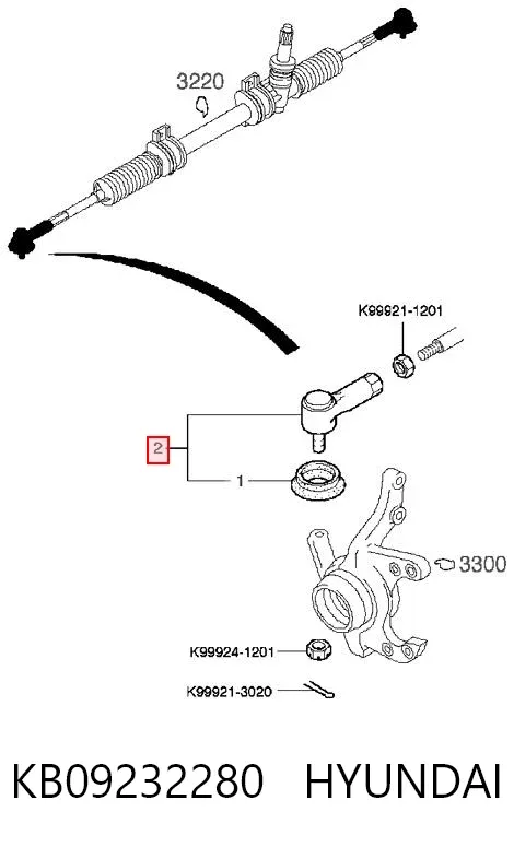 Рульовий наконечник KB09232280 Hyundai/Kia