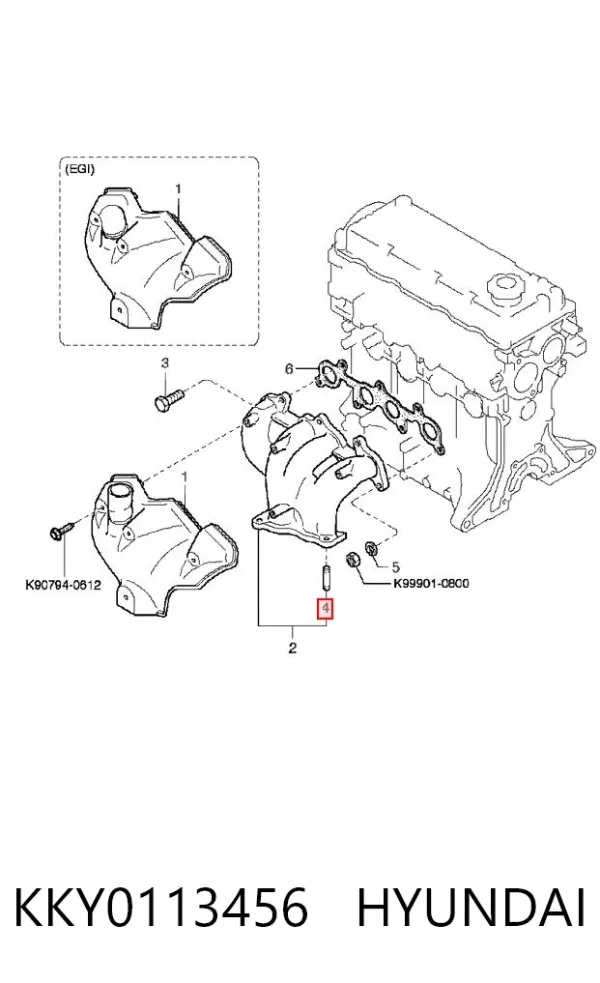 Шпилька випускного колектора KKY0113456 Hyundai/Kia