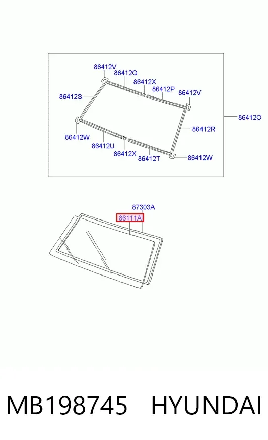 Лобове скло MB198745 Hyundai/Kia