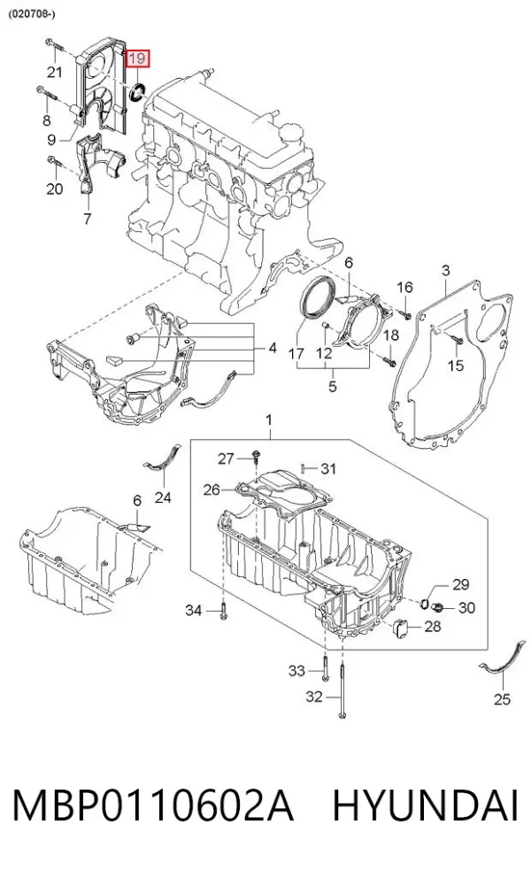 Сальник распредвала MBP0110602A Hyundai/Kia