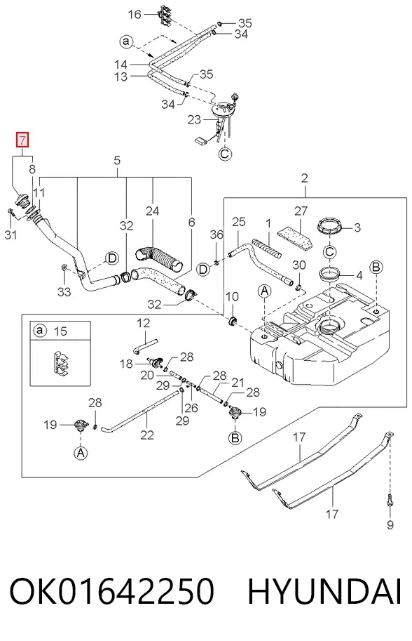 Пробка бензобаку OK01642250 Hyundai/Kia